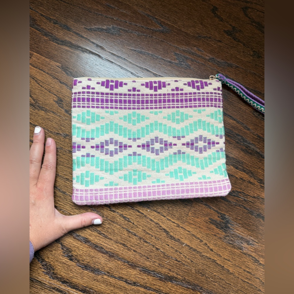 Colorful Abstract Clutch with Wristlet - Picture 4 of 6